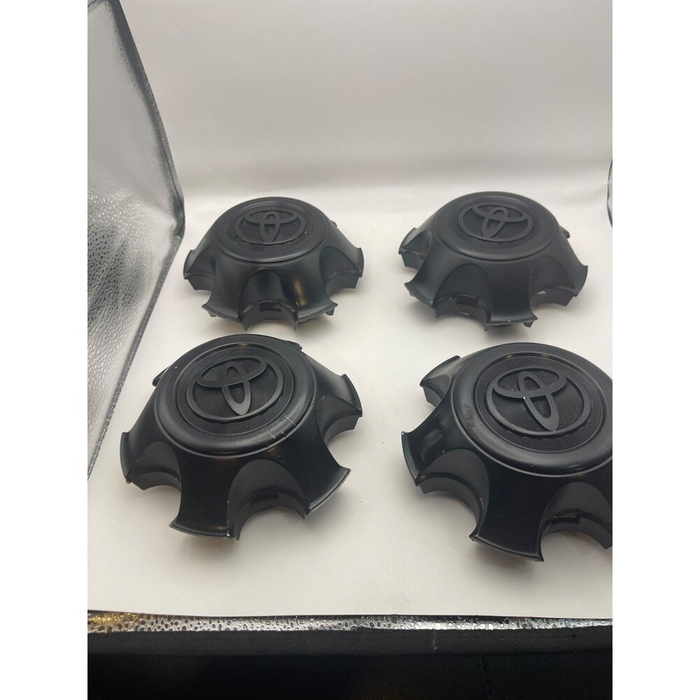 Toyota OEM Wheel Center Caps Set of 4 Black Painted Truck SUV Tacoma Tundra Used